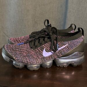 Nike Black and Purple Knit Sneakers